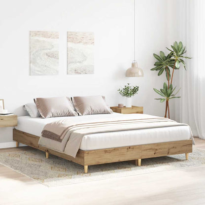 Bed Frame No Mattress Artisan Oak 100x200 cm Engineered Wood