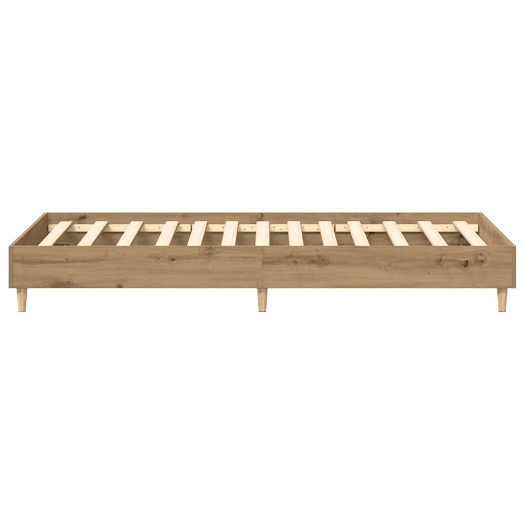 Bed Frame No Mattress Artisan Oak 100x200 cm Engineered Wood