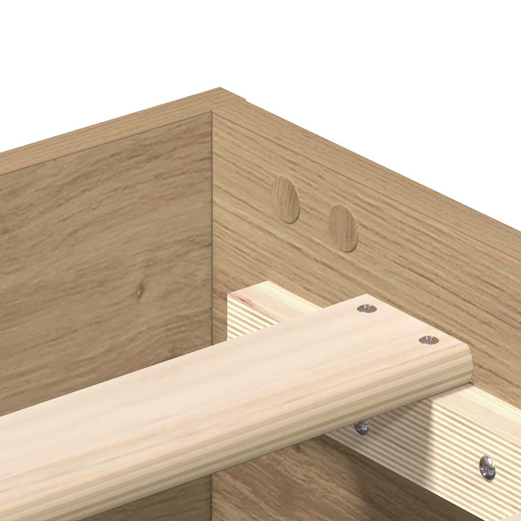 Bed Frame No Mattress Artisan Oak 100x200 cm Engineered Wood