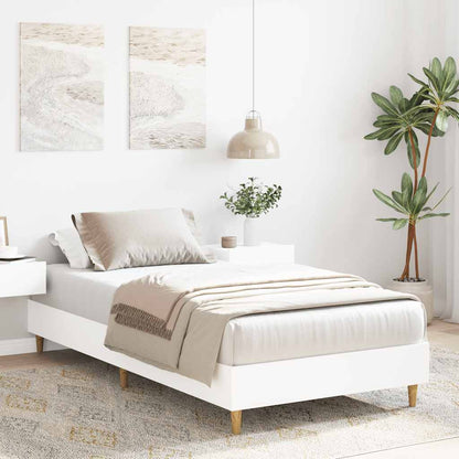 Bed Frame No Mattress White 90x200 cm Engineered Wood