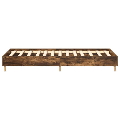 Bed Frame No Mattress Smoked Oak 90x200 cm Engineered Wood