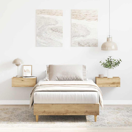 Bed Frame No Mattress Artisan Oak 90x200 cm Engineered Wood
