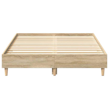 Bed Frame No Mattress Sonoma Oak 140x190 cm Engineered Wood