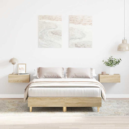 Bed Frame No Mattress Sonoma Oak 120x190 cm Small Double Engineered Wood