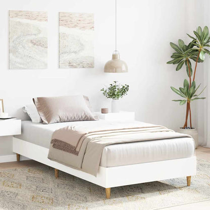 Bed Frame No Mattress White 75x190 cm Small Single Engineered Wood