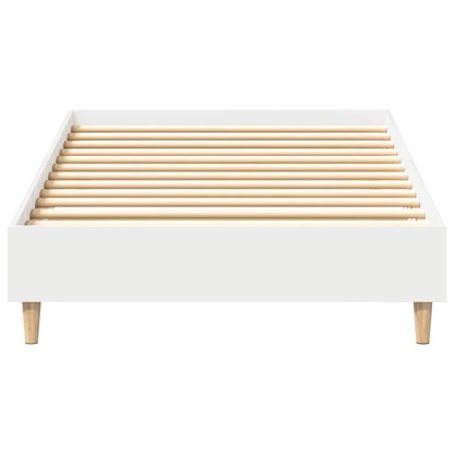 Bed Frame No Mattress White 75x190 cm Small Single Engineered Wood
