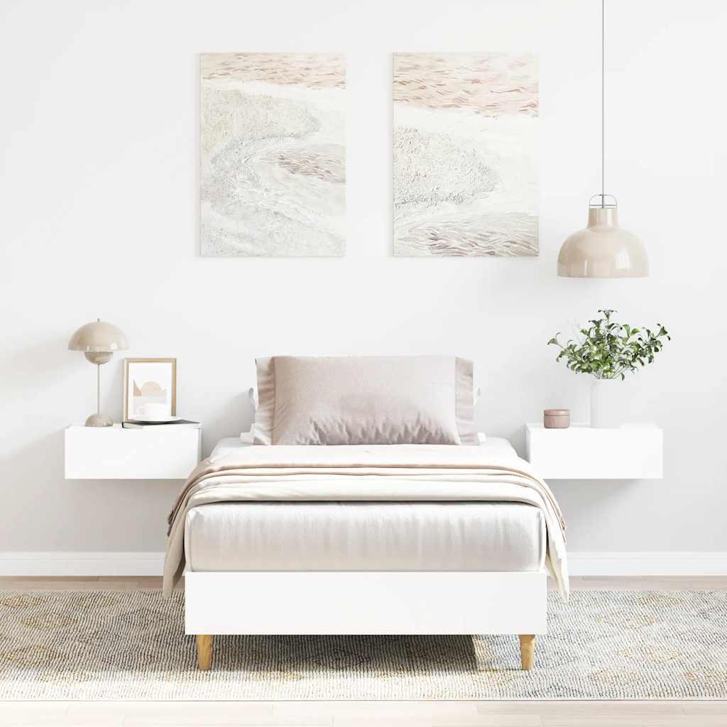 Bed Frame No Mattress White 75x190 cm Small Single Engineered Wood