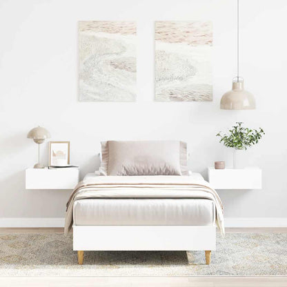 Bed Frame No Mattress White 75x190 cm Small Single Engineered Wood