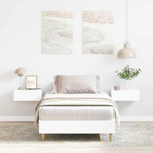 Bed Frame No Mattress White 75x190 cm Small Single Engineered Wood