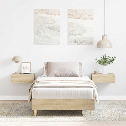 Bed Frame No Mattress Sonoma Oak 75x190 cm Small Single Engineered Wood