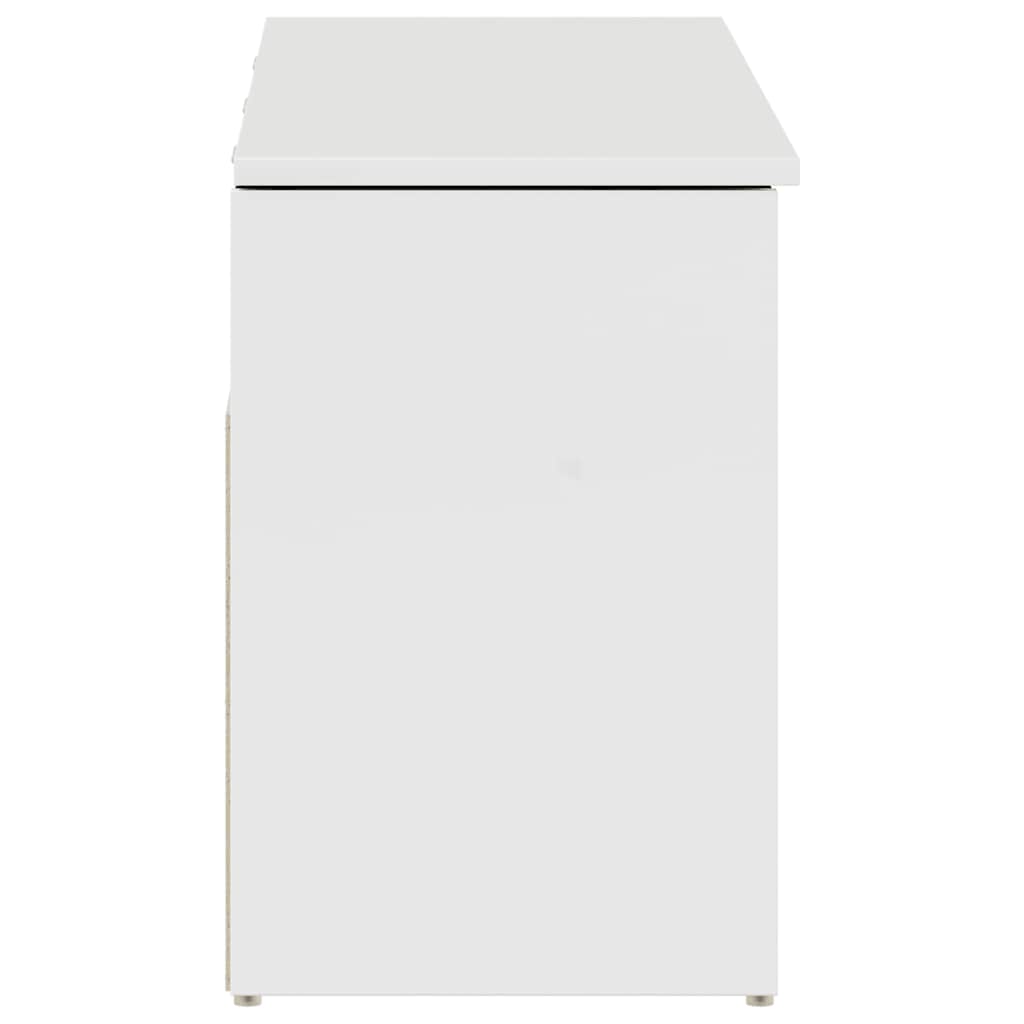 Shoe Bench High Gloss White 102x30.5x45 cm Engineered Wood