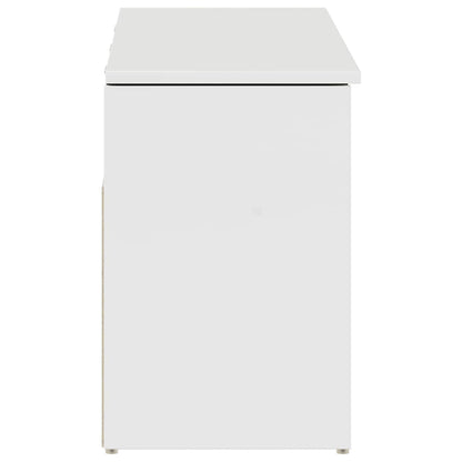 Shoe Bench High Gloss White 102x30.5x45 cm Engineered Wood