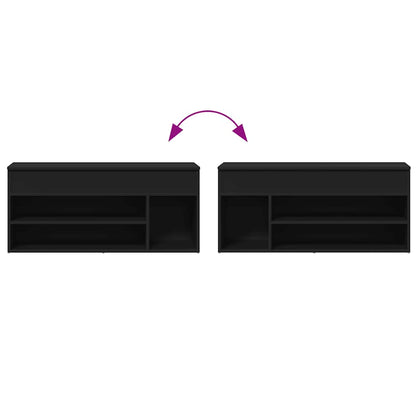 Shoe Bench Black 102x30.5x45 cm Engineered Wood