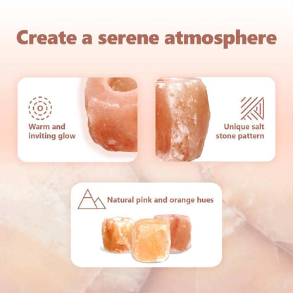 Salt Stone Tealight Holders Pink Rock Salt