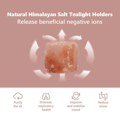 Salt Stone Tealight Holders Pink Rock Salt