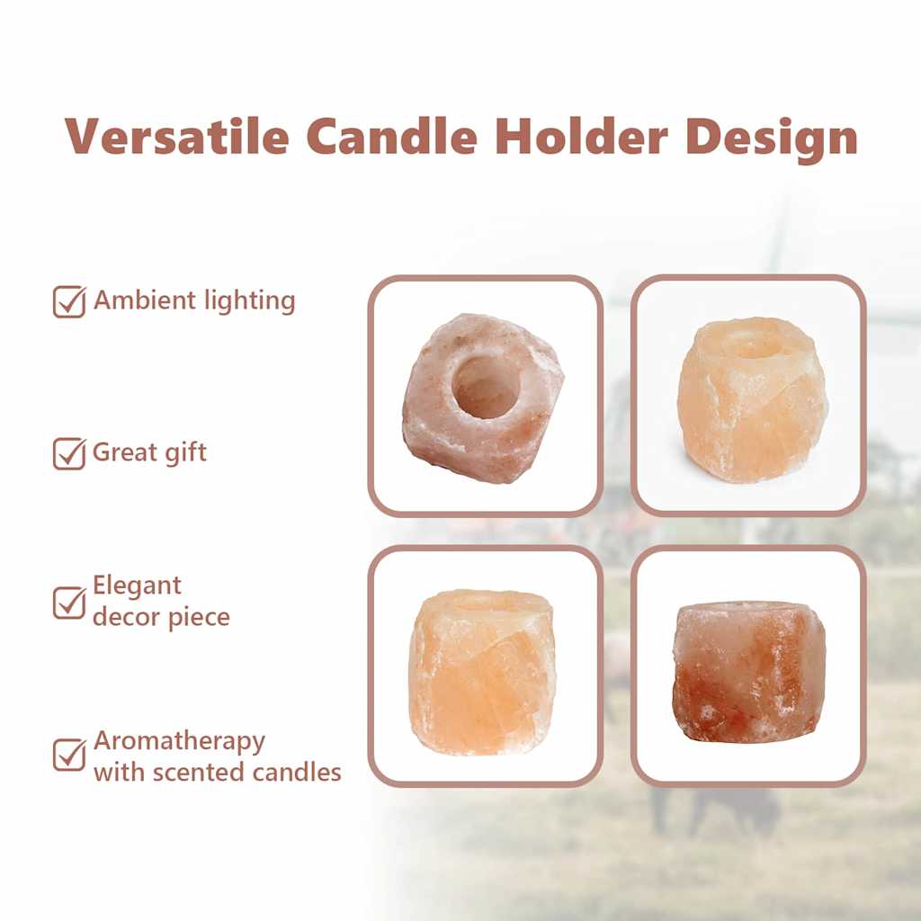Salt Stone Tealight Holders Pink Rock Salt