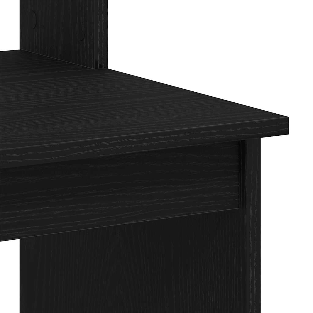 Desk with Shelves Black Oak 102x45x148 cm Engineered Wood
