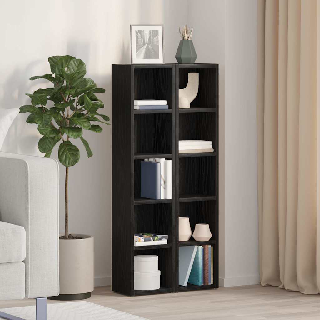 CD Cabinets 2 pcs Black Oak 21x16x93.5 cm Engineered Wood