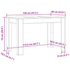 Dining Table Black Oak 120x60x76 cm Engineered Wood