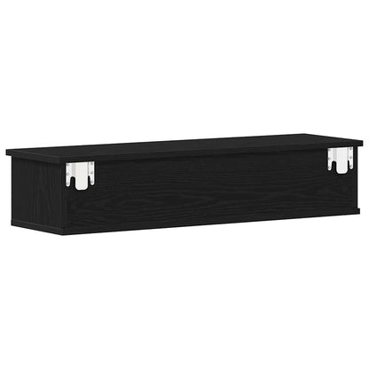 Wall Cabinet Black Oak 88x26x18.5 cm Engineered Wood