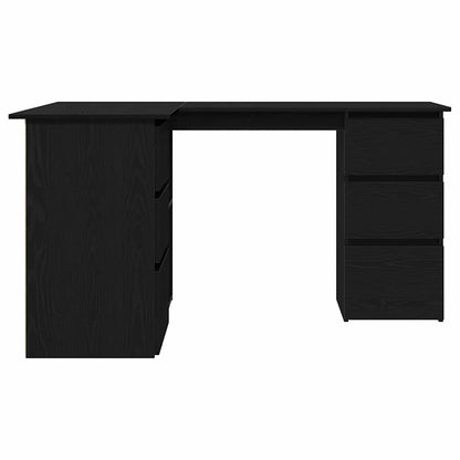 Desk with Drawer Black Oak 145 x 100 x 76 cm Engineered Wood