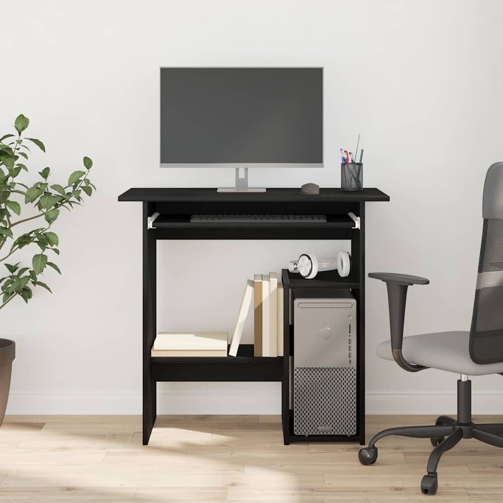 Desk Black Oak 80x45x74 cm Engineered Wood
