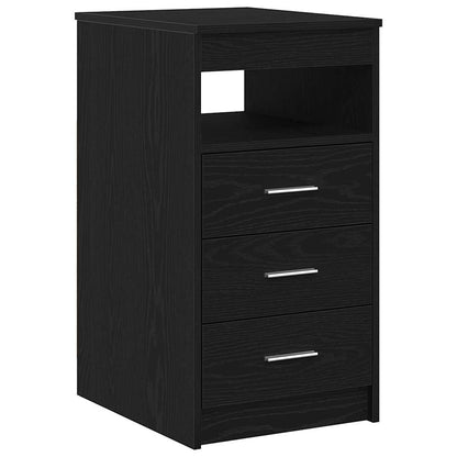 Drawer Cabinet Black Oak 40x50x76 cm Engineered Wood