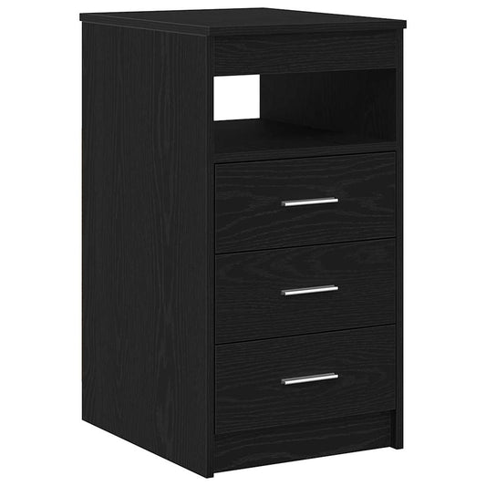 Drawer Cabinet Black Oak 40x50x76 cm Engineered Wood