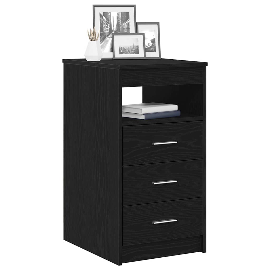 Drawer Cabinet Black Oak 40x50x76 cm Engineered Wood