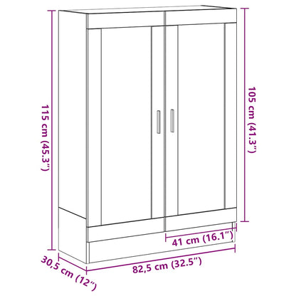 Book Cabinet Black Oak 82,5x30,5x115 cm Engineered Wood