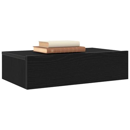 TV Cabinet with LED Lights Black Oak 60x35x15.5 cm