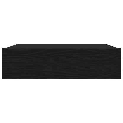 TV Cabinet with LED Lights Black Oak 60x35x15.5 cm