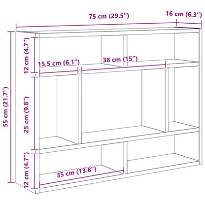 Wall Shelf Old Wood 75x16x55 cm Engineered Wood