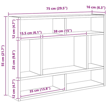 Wall Shelf Artisan Oak 75x16x55 cm Engineered Wood