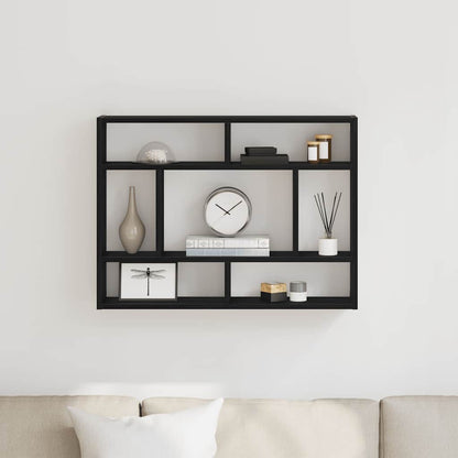 Wall Shelf Black Oak 75x16x55 cm Engineered Wood