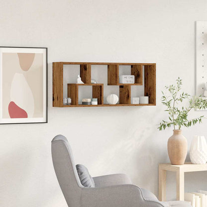 Wall Shelf Old Wood 36x16x90 cm Engineered Wood