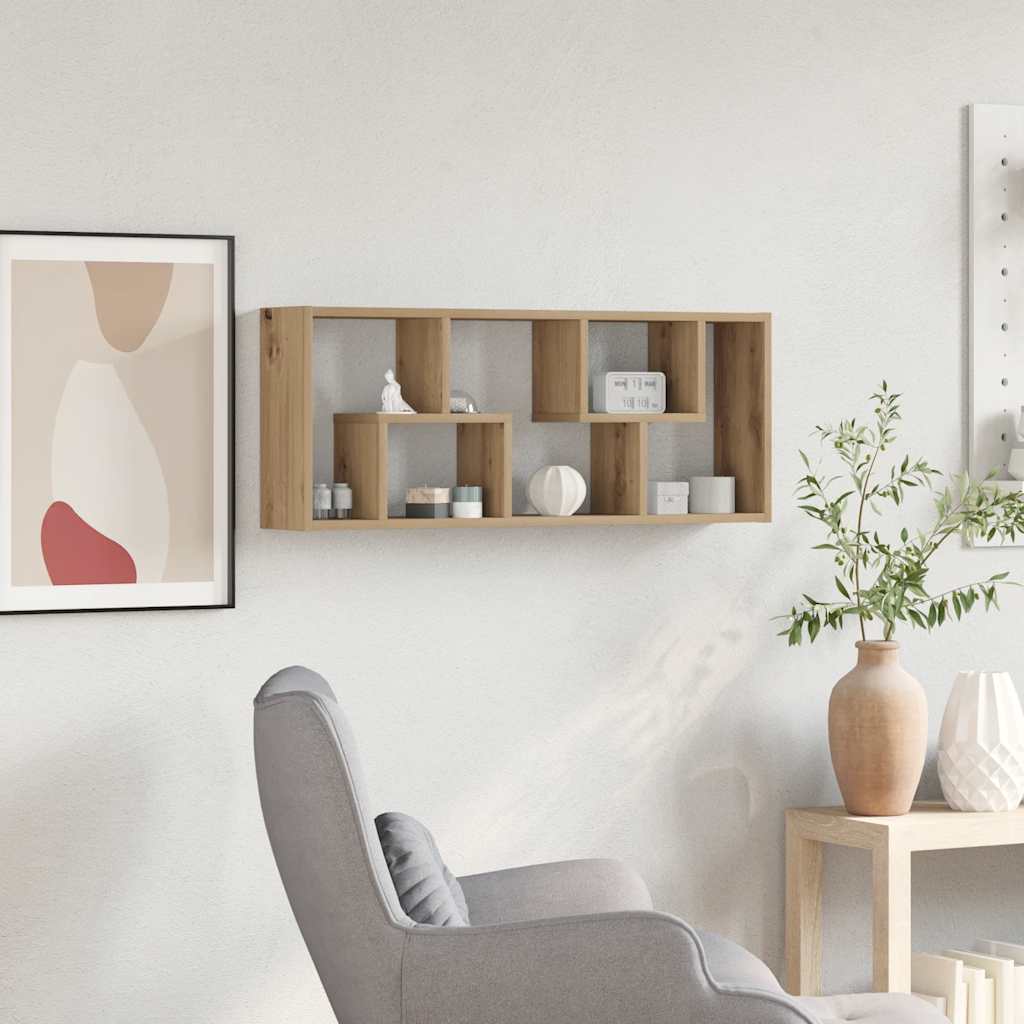 Wall Shelf Artisan Oak 36x16x90 cm Engineered Wood