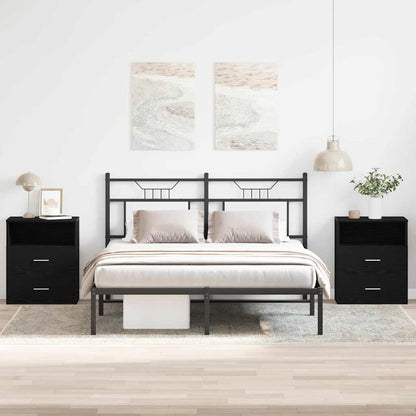 Nightstand 2 pcs Black Oak 50 x 32 x 60cm Engineered Wood