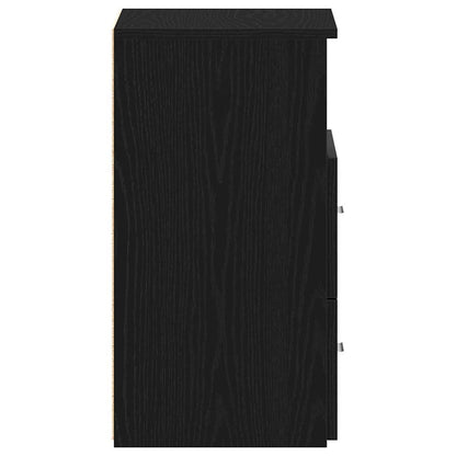 Nightstand 2 pcs Black Oak 50 x 32 x 60cm Engineered Wood