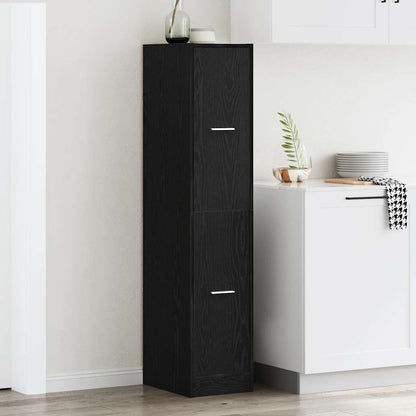 Apothecary Cabinet Black Oak 30x41x144,5 cm Engineered Wood