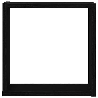 Wall Cube Shelves 2 pcs Black Oak 30x15x30 cm Engineered Wood