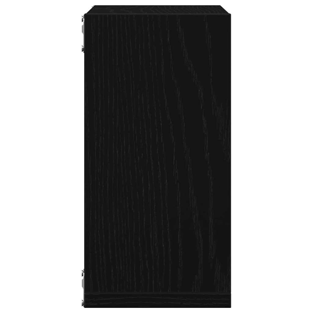 Wall Cube Shelves 2 pcs Black Oak 30x15x30 cm Engineered Wood