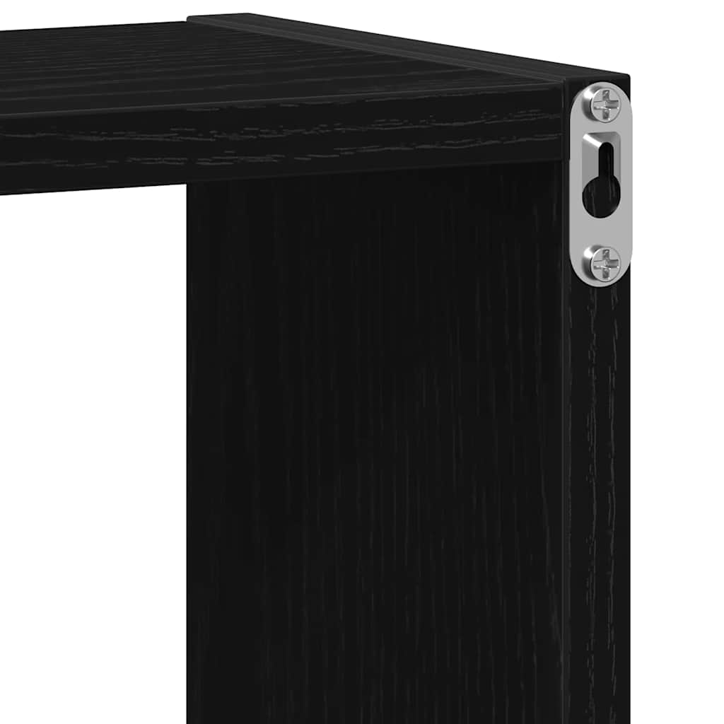 Wall Cube Shelves 2 pcs Black Oak 30x15x30 cm Engineered Wood