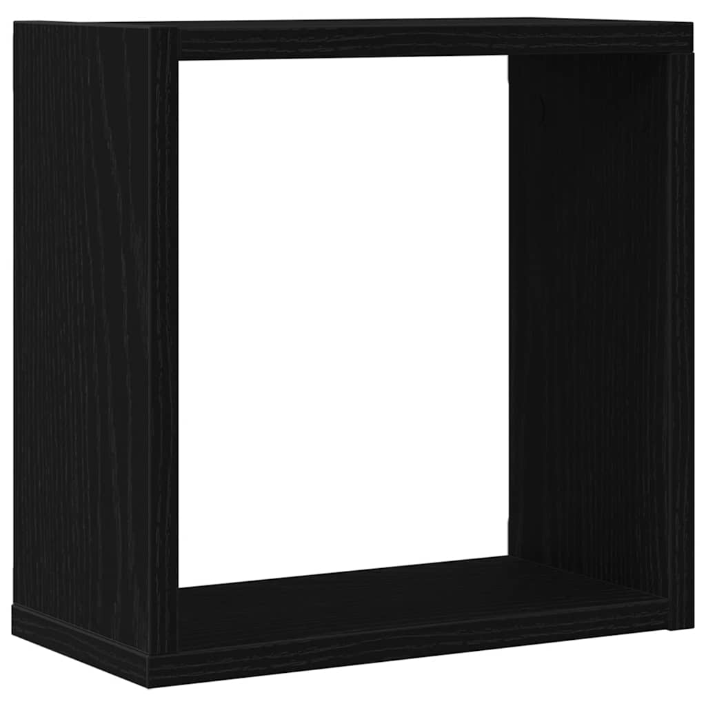 Wall Cube Shelves 6 pcs Black Oak 30x15x30 cm Engineered Wood