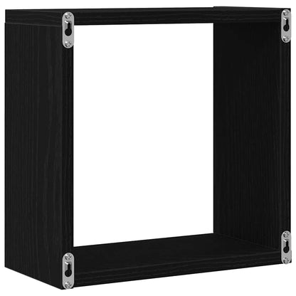 Wall Cube Shelves 6 pcs Black Oak 30x15x30 cm Engineered Wood