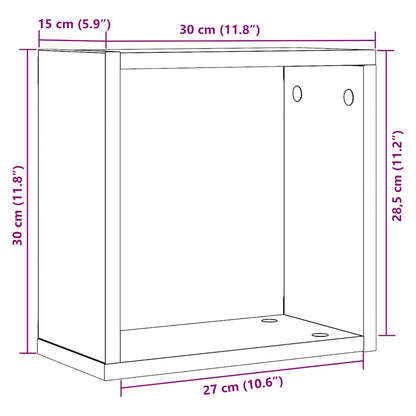 Wall Cube Shelves 6 pcs Black Oak 30x15x30 cm Engineered Wood