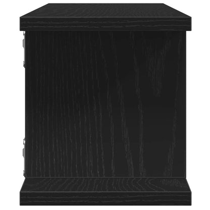 Wall Shelves 2 pcs Black Oak 75x18x20 cm Engineered Wood