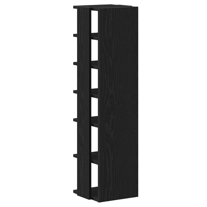 Shoe Cabinet Black Oak 25x27x102 cm Engineered Wood