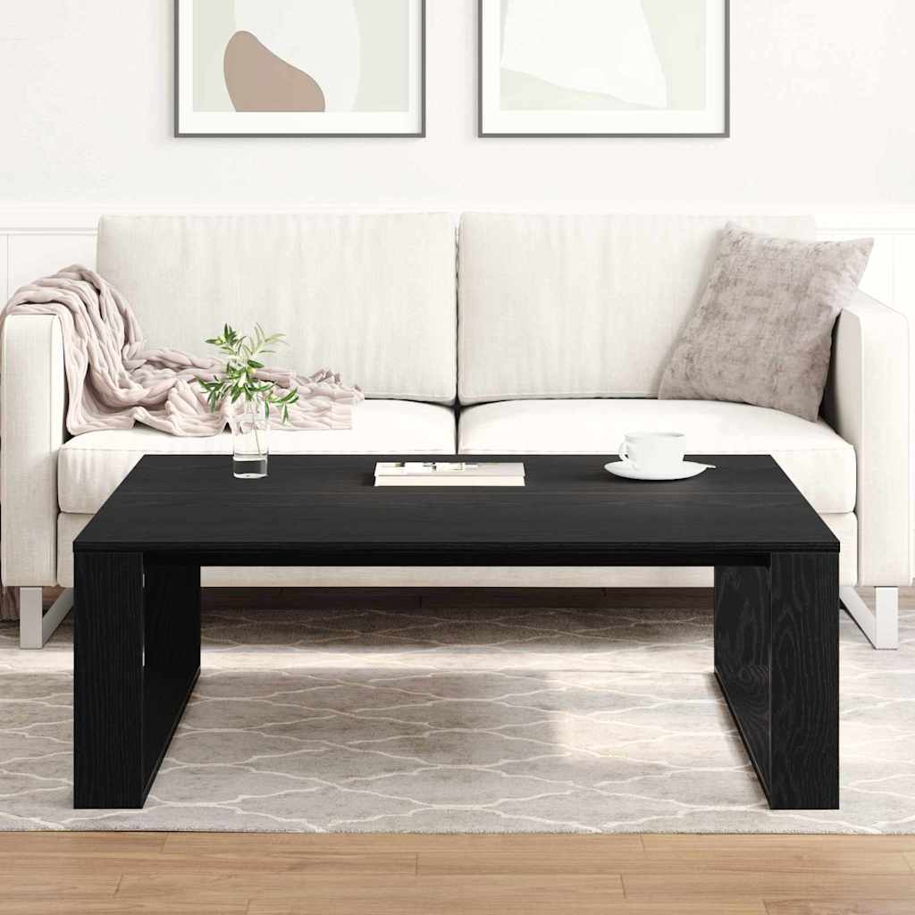 Coffee Table Black Oak 100 x 100 x 35 cm Engineered Wood