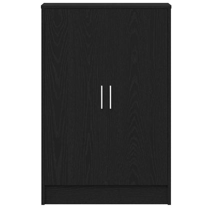 Shoe Cabinet Black Oak 60x35x92 cm Engineered Wood